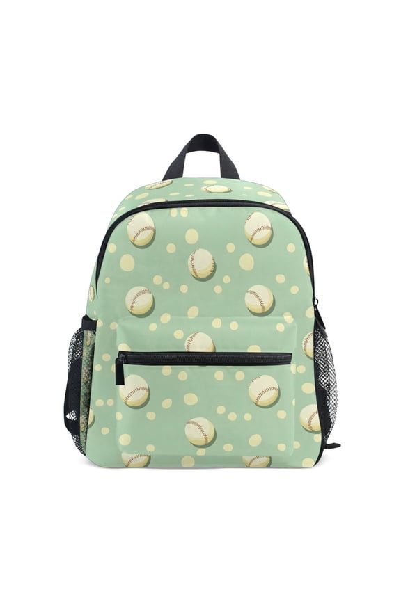 Retro Baseball Polka Dots School Backpack Small Bookbag Mini Bags