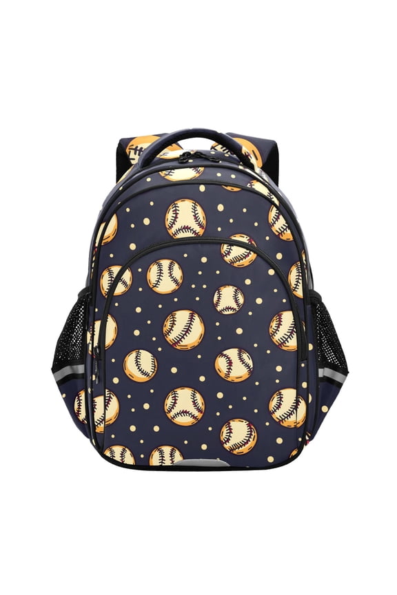 Retro Baseball School Backpack Elementary Bag Bookbag Travel Rucksack