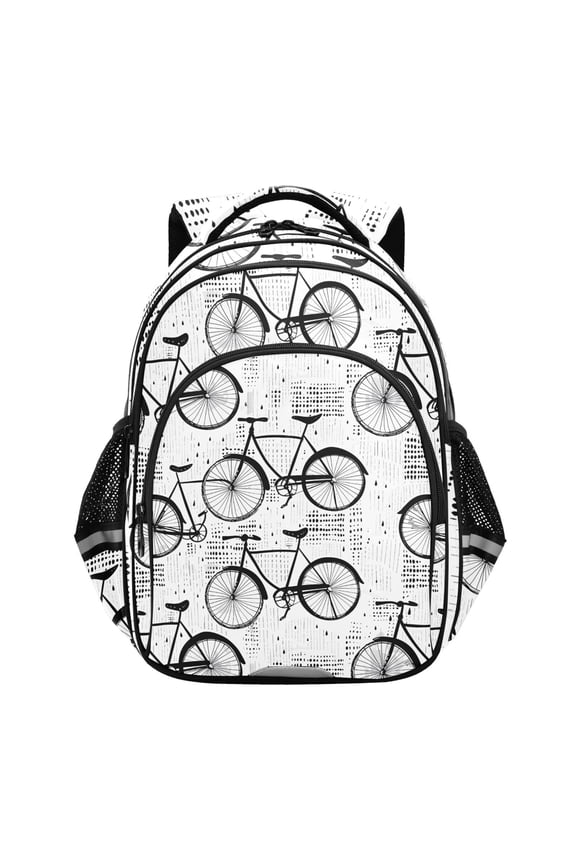 Retro Bicycles School Backpack Elementary Bag Bookbag Travel Rucksack