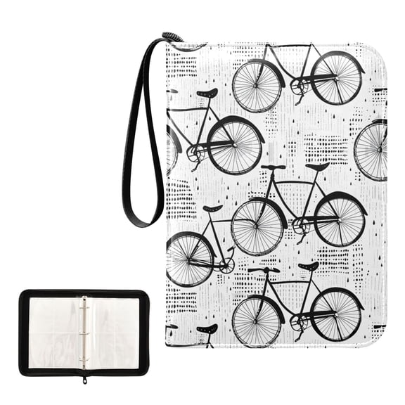 ALAZA Retro Bicycles Trading Card Binder 4 Pocket Cards Collection Album 400 Folder Holder