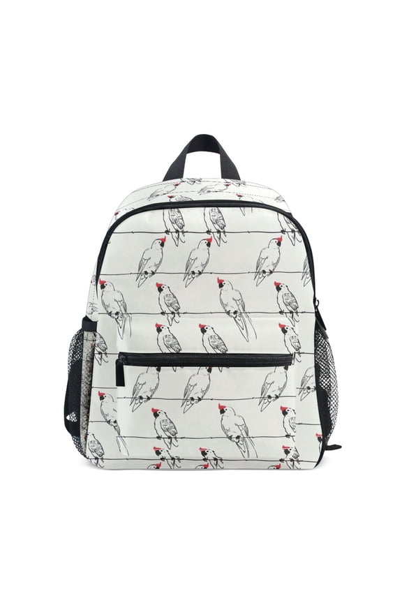 Retro Birds on Line School Backpack Small Bookbag Mini Bags