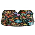 thumbnail image 1 of ALAZA Retro Blooming Flowers Windshield Sun Shade Car Foldable Sun Visor Block UV Rays Protector 53"x23.5", 1 of 8