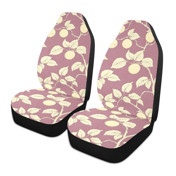ALAZA Retro Branch Leaf Car Seat Covers 2 PCs Universal Auto Front Seats Interior Protector