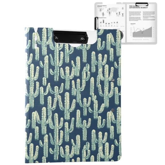 ALAZA Retro Cactus A4 Foldable Clipboard 360 Degree Folder Binder