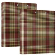 ALAZA Retro Checkered-a5 Hardcover 3 Ring Binder 1.5" Round Rings Interior Pockets Binders Organizer 2 Pack
