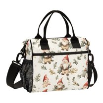 ALAZA Retro Christmas Gnomes Insulated Lunch Bag Reusable Tote Box Adjustable Shoulder Strap for Work Picnic