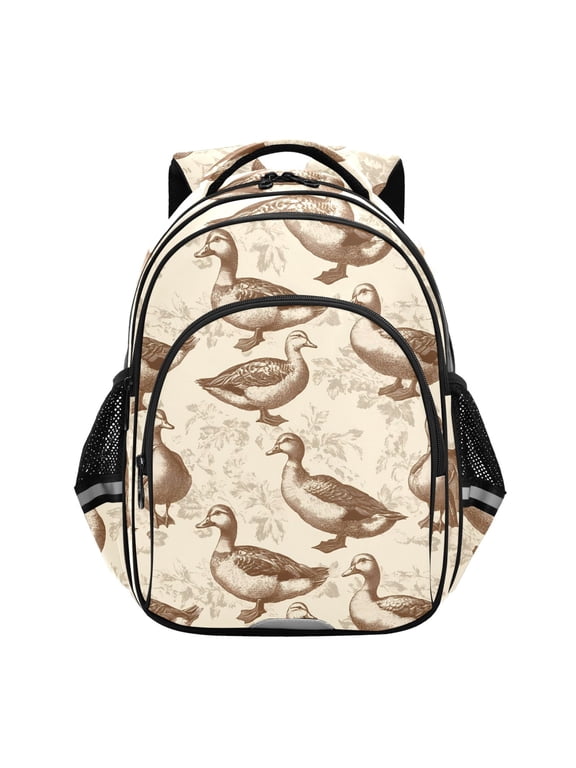 Retro Ducks School Backpack Elementary Bag Bookbag Travel Rucksack