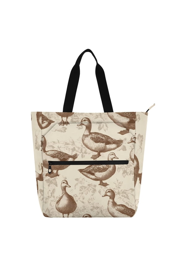 Retro Ducks School Book Bag Kids Tote Bags Handbag