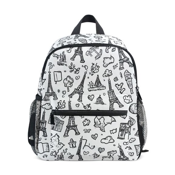 ALAZA Retro Eiffel Tower School Backpack Small Bookbag Mini Bags