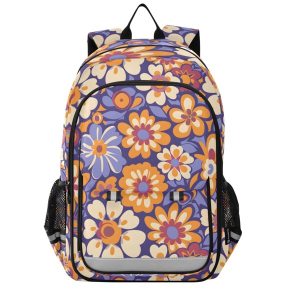 ALAZA Retro Floral Flowers Laptop Backpack Purse Travel Bag Casual School Bookbag Rucksack for Women Men