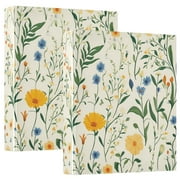 ALAZA Retro Floral-a3 Hardcover 3 Ring Binder 1.5" Round Rings Interior Pockets Binders Organizer 2 Pack