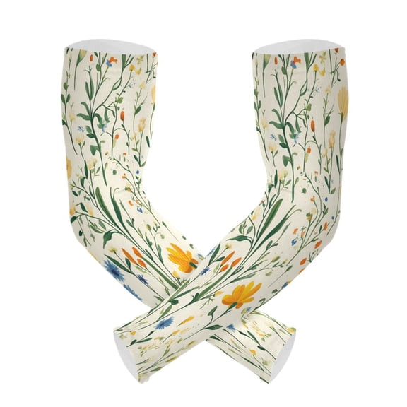 ALAZA Retro Floral-a3 UV Sun Protection Arm Sleeves UPF 50+ Compression Cooling Sleeve 1 Pair