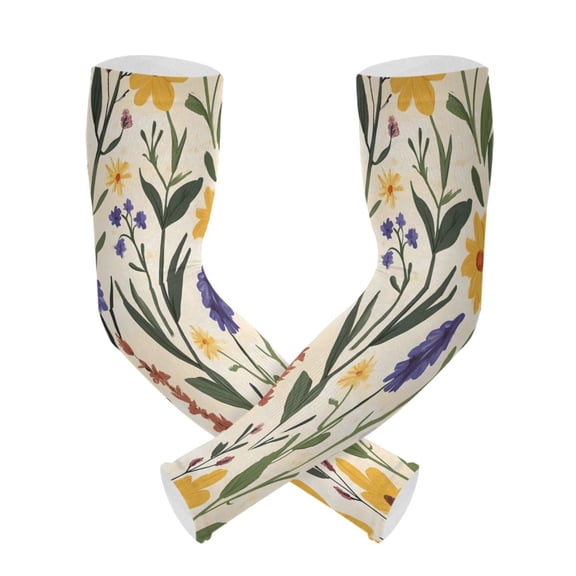 ALAZA Retro Floral-a5 UV Sun Protection Arm Sleeves UPF 50+ Compression Cooling Sleeve 1 Pair