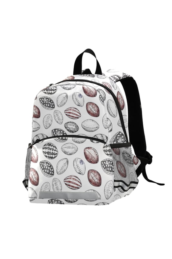 Retro Football Rugby School Backpack Elementary Student Bookbag