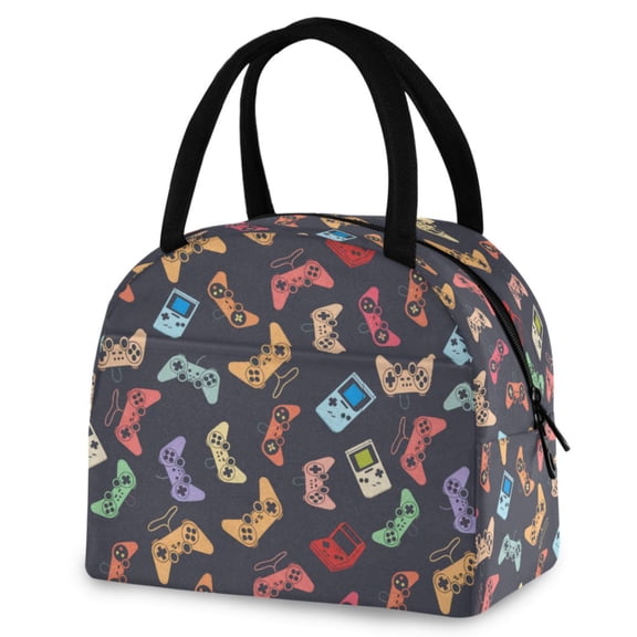 ALAZA Retro Game Controller Insulated Lunch Box Reusable Cooler Tote Bag Work Office Picnic