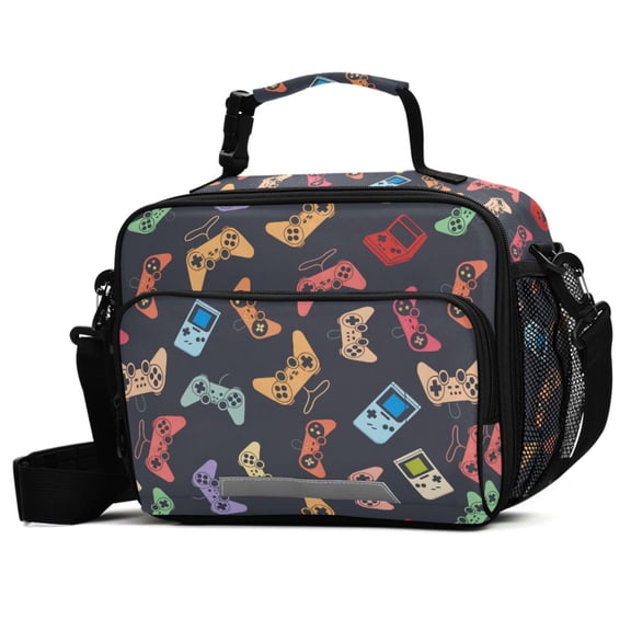 ALAZA Retro Game Controller Lunch Box Insulated Cooler Bag Reusable Tote Bags with Shoulder Strap