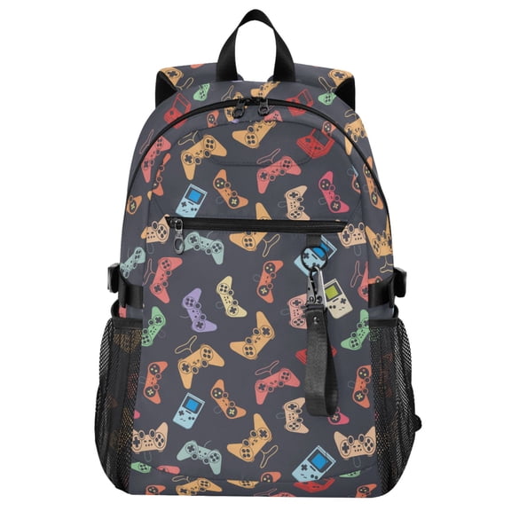 ALAZA Retro Game Controller Pattern School Backpack Travel Laptop Bag College Bookbag Casual Daypack for Women Men