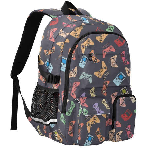 ALAZA Retro Game Controller Print Student Backpack School Bookbag Large Laptop Daypack Travel Bag