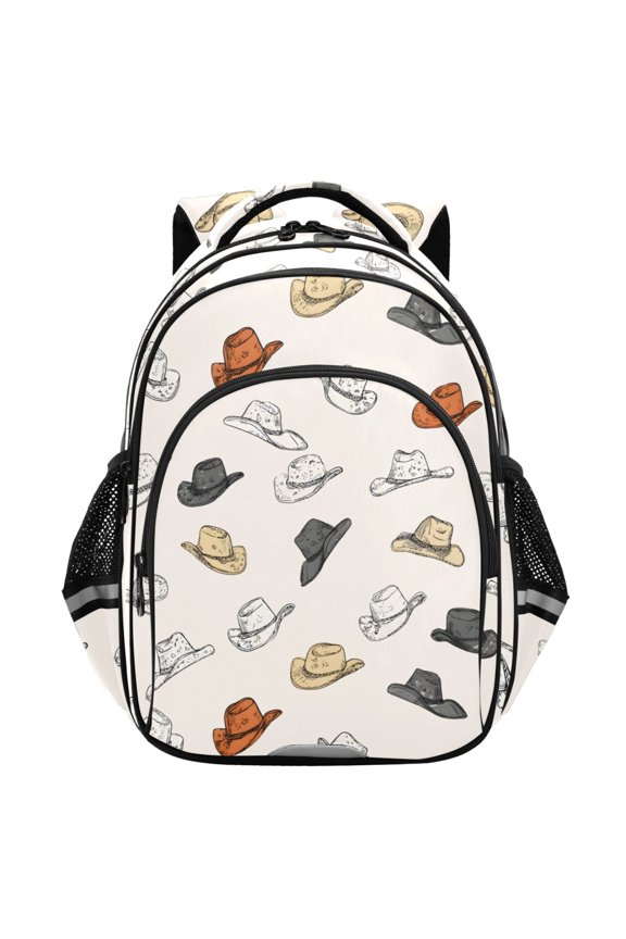 Retro Hats School Backpack Elementary Bag Student Bookbag Travel Rucksack