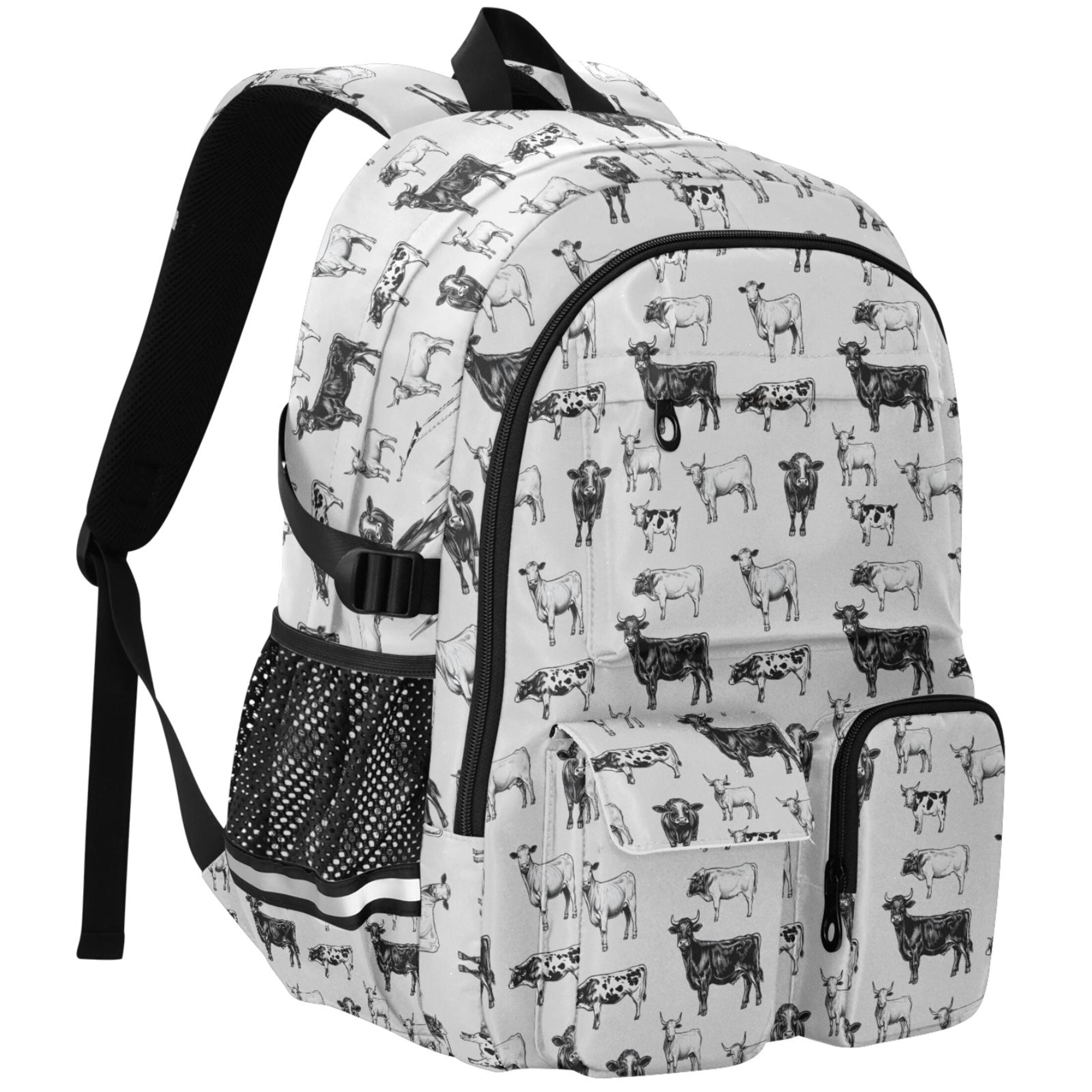 ALAZA Retro Highland Cows Print Student Backpack School Bookbag Large Laptop Daypack Travel Bag