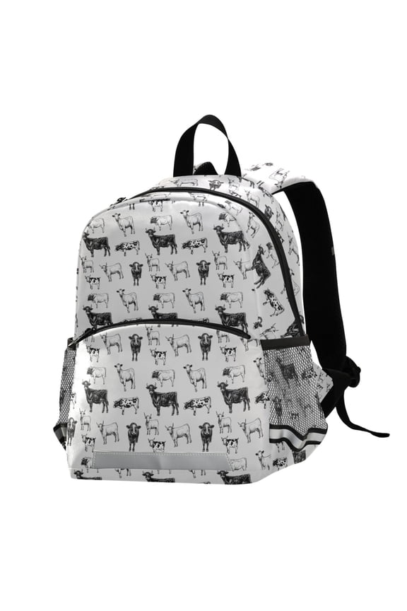 Retro Highland Cows School Backpack Elementary Student Bookbag