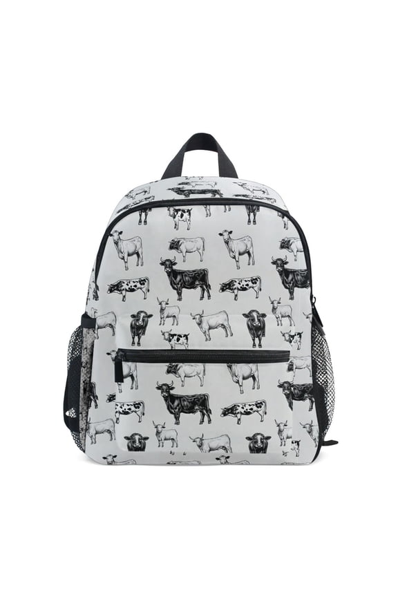 Retro Highland Cows School Backpack Small Bookbag Mini Bags