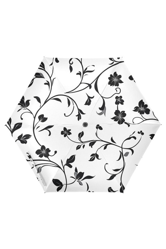 Retro Leaves-a2 UPF 50+ Compact Folding Umbrella for Rain Travel Umbrella Packable