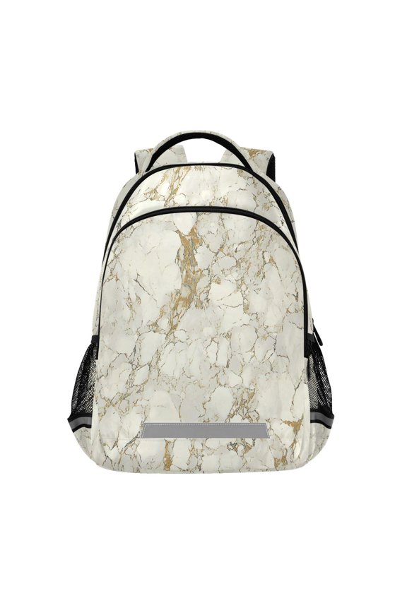 Retro Marble Backpack Elementary School Bag Bookbag Travel Rucksack