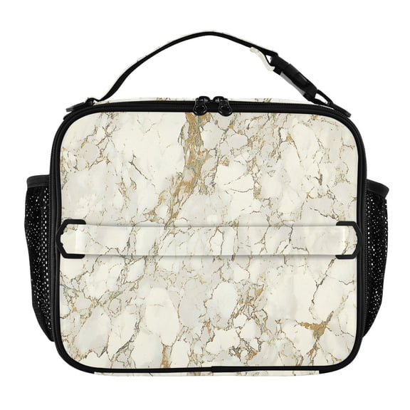 ALAZA Retro Marble Lunch Box Insulated Lunch Bag Cooler Tote with Shoulder Strap