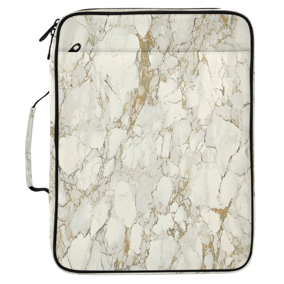 ALAZA Retro Marble Pattern Expanding Accordion File Folder 3 Ring Zipper Organizer Portable Document Binder Bag