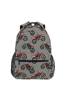 Retro Motorcycle Pattern School Backpack Elementary Bookbag Laptop Bags Travel Daypack