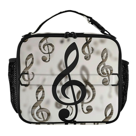 ALAZA Retro Musical Note Lunch Box Insulated Lunch Bag Cooler Tote with Shoulder Strap
