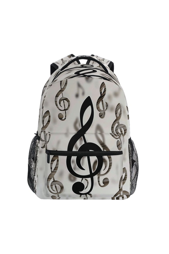 Retro Musical Note Pattern School Backpack Elementary Stylish Bookbag Laptop Bags Travel Daypack