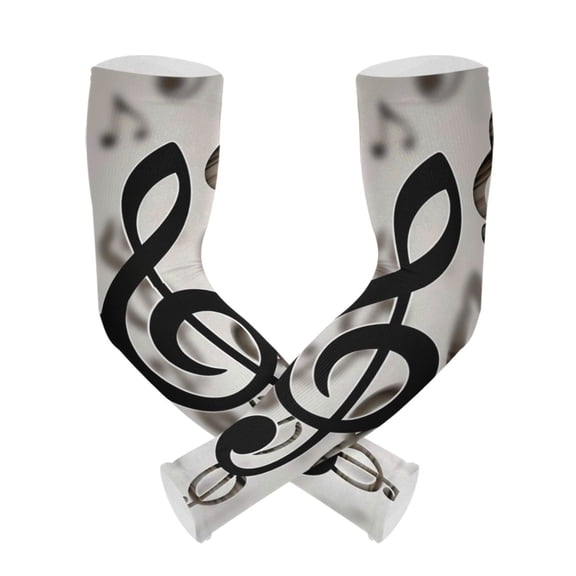 ALAZA Retro Musical Note UV Sun Protection Arm Sleeves UPF 50+ Compression Cooling Sleeve 1 Pair