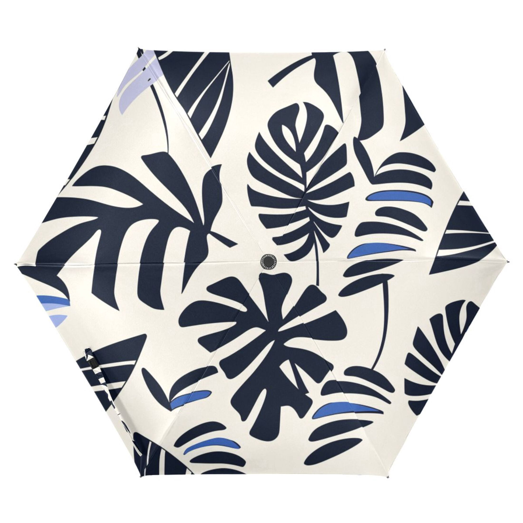 ALAZA Retro Palm Leaves UPF 50+ Compact Folding Umbrella for Rain Travel Umbrella Packable