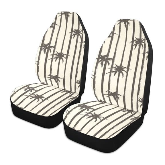 ALAZA Retro Palm Tree Car Seat Covers 2 PCs Universal Auto Front Seats Interior Protector