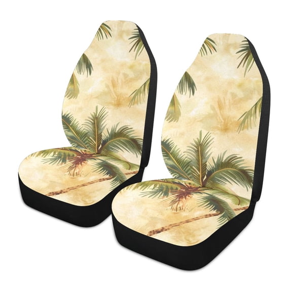 ALAZA Retro Palm Trees Car Seat Covers 2 PCs Universal Auto Front Seats Interior Protector