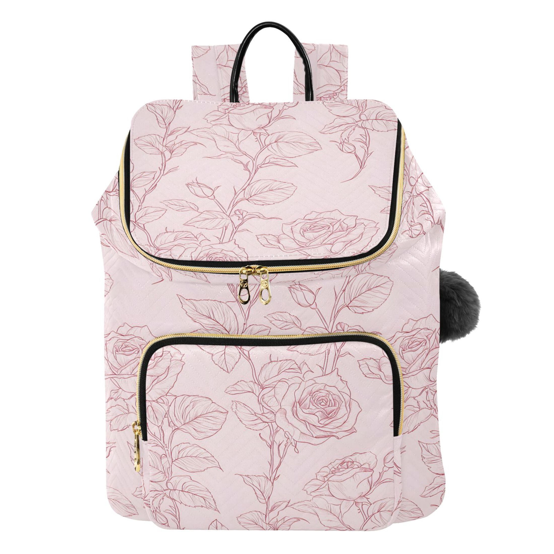 ALAZA Retro Rose Flower Travel Backpack Laptop Bag Large Capacity Daypack