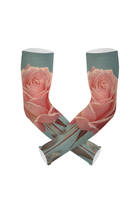 Retro Rose Flower UV Sun Protection Arm Sleeves UPF 50+ Compression Cooling Sleeve 1 Pair