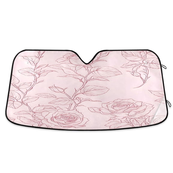 ALAZA Retro Rose Flower Windshield Sun Shade Car Foldable Sun Visor Block UV Rays Protector 53"x23.5"