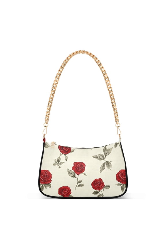 Retro Roses Flowers-i6 Women's Chain Shoulder Bag Hobo Handbag Tote Crossbody Purse