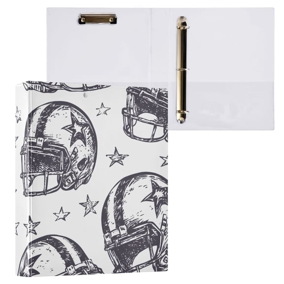 ALAZA Retro Rugby Football Hardcover 3 Ring Binder 1.5" Round Rings Interior Pockets Binders Organizer 1 Pack