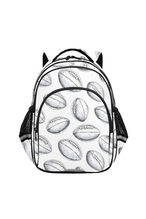 Retro Rugby Football School Backpack Elementary Bag Bookbag Travel Rucksack