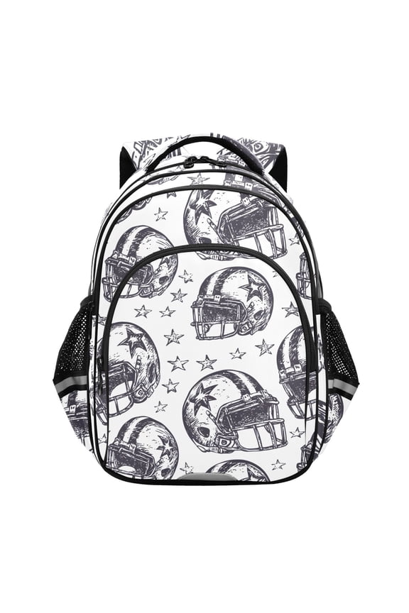 Retro Rugby Football School Backpack Elementary Bag Bookbag Travel Rucksack