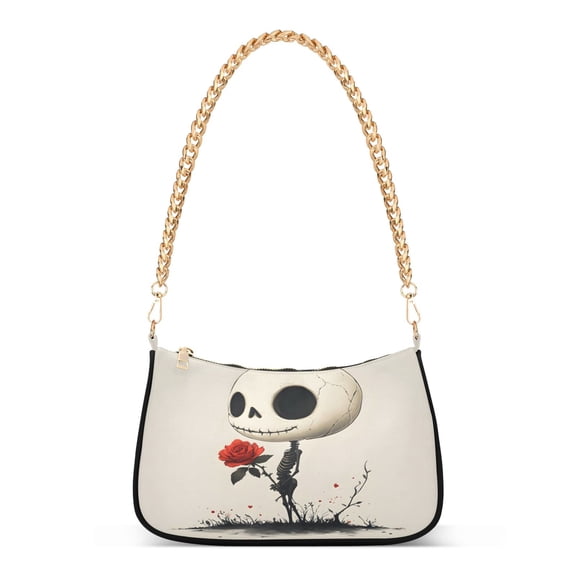 ALAZA Retro Skull Women's Chain Shoulder Bag Hobo Handbag Tote Crossbody Purse
