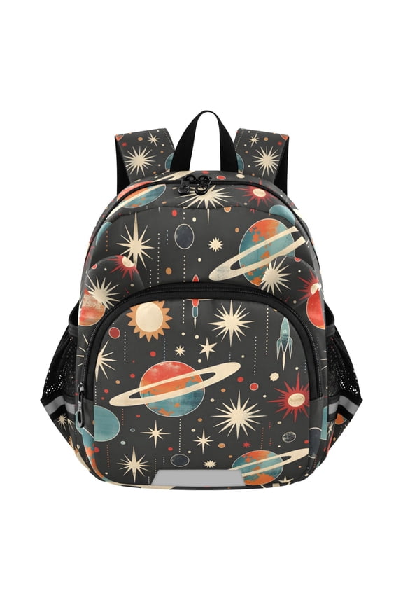 Retro Space Planets Rockets Mini Backpack School Bookbag Age 3-7 Small