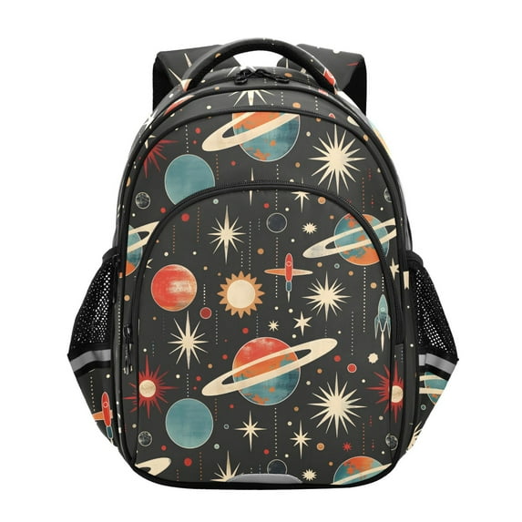ALAZA Retro Space Planets Rockets School Backpack Elementary Bag Bookbag Travel Rucksack