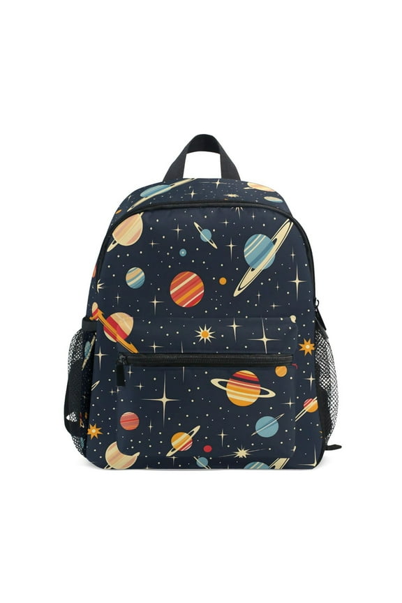 Retro Space Planets School Backpack Small Bookbag Mini Bags