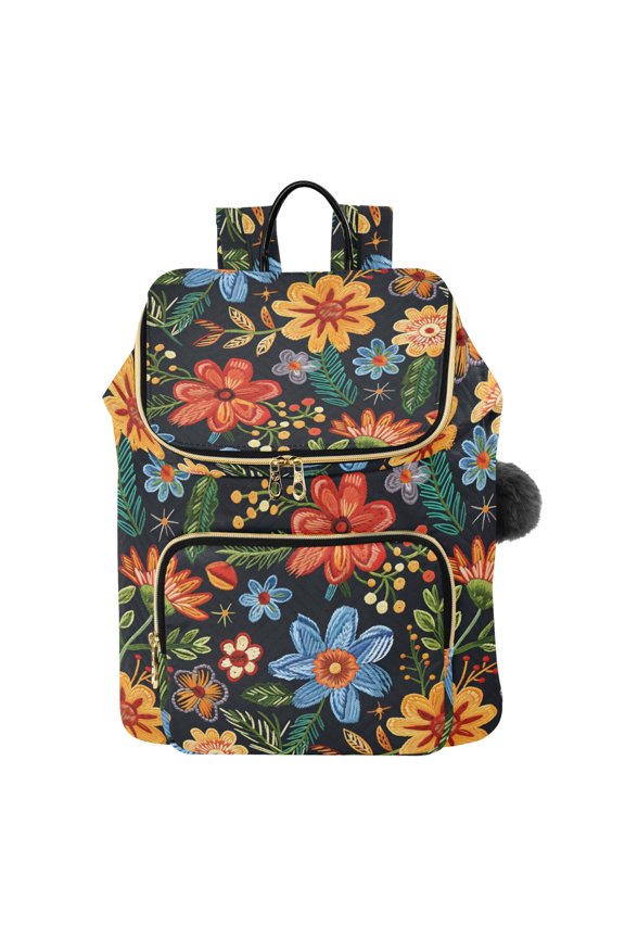 Retro Vintage Flower Travel Backpack Laptop Bag Large Capacity Daypack