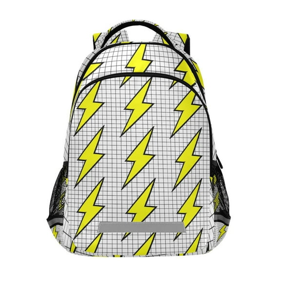 ALAZA Retro Yellow Lightning Backpack Elementary School Bag Bookbag Travel Rucksack